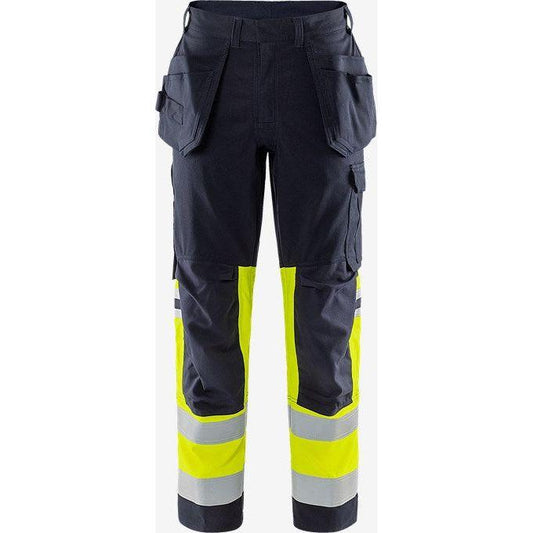 129519 Flamestat Stretch Håndverksbukse 2163 ATHF, HiVis gul kl 1, Fristads