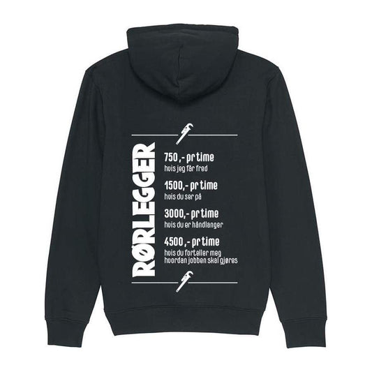 Rørlegger-hoodie, sort