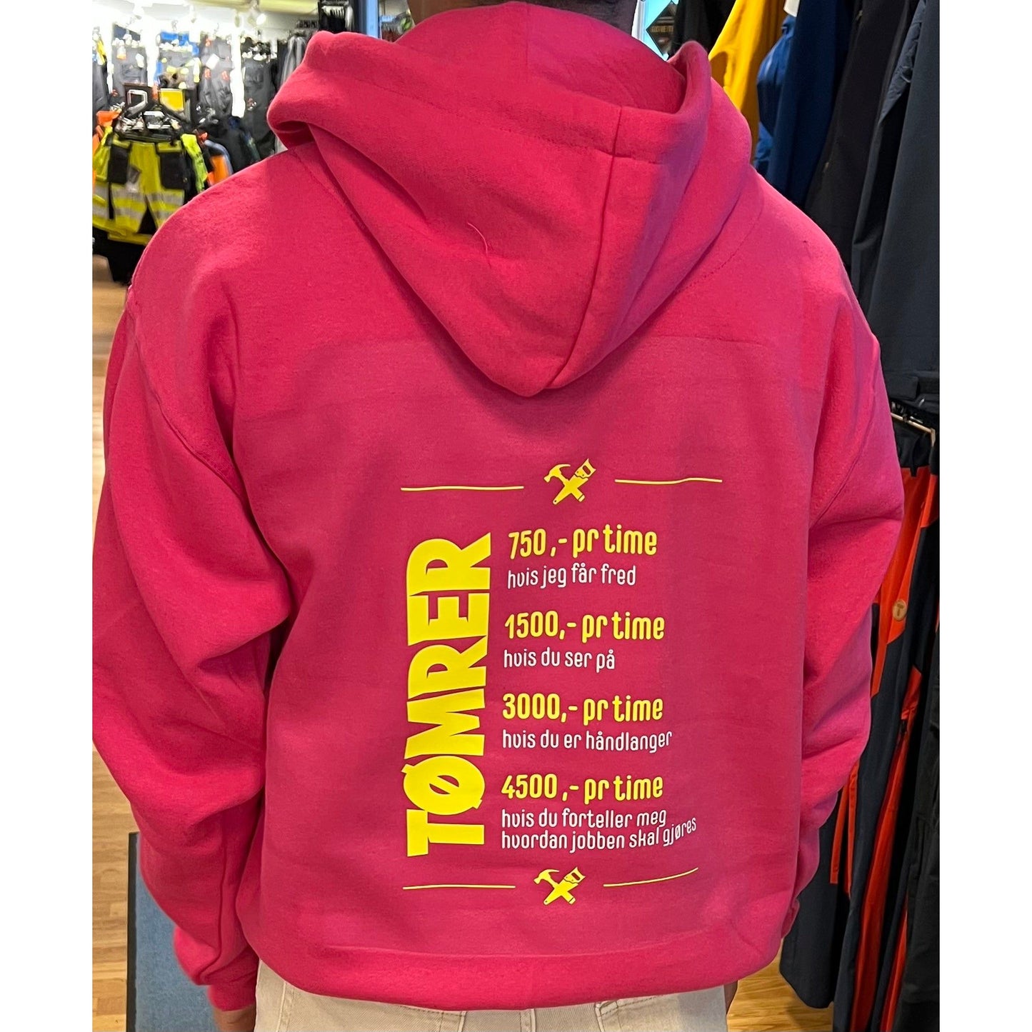 Tømrer hoodie rosa